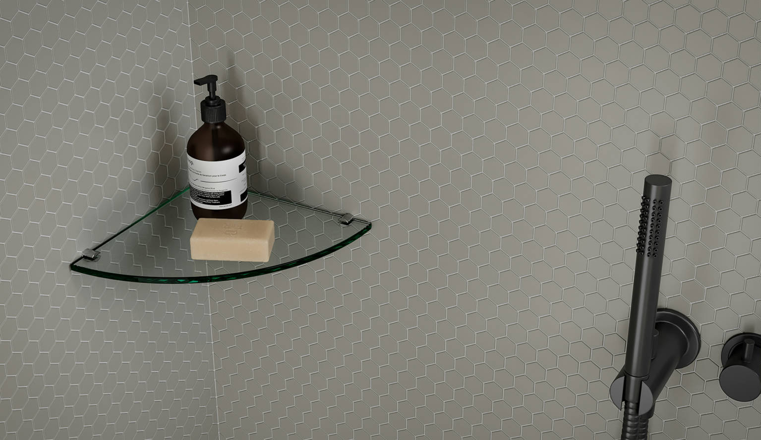 Traditions Taupe Matte 1in Hex Mosaic | Arley Wholesale