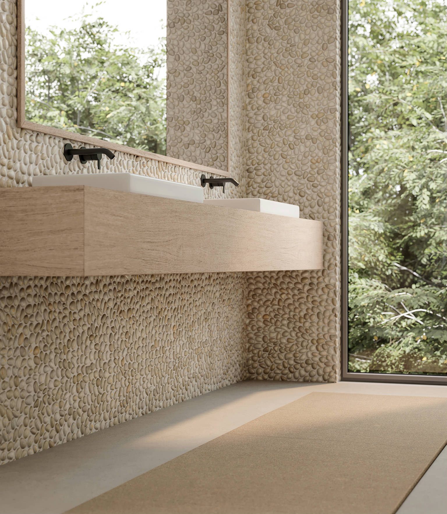 Zen Fiji Cream Natural Pebble Matte Mosaic 2 | Arley Wholesale