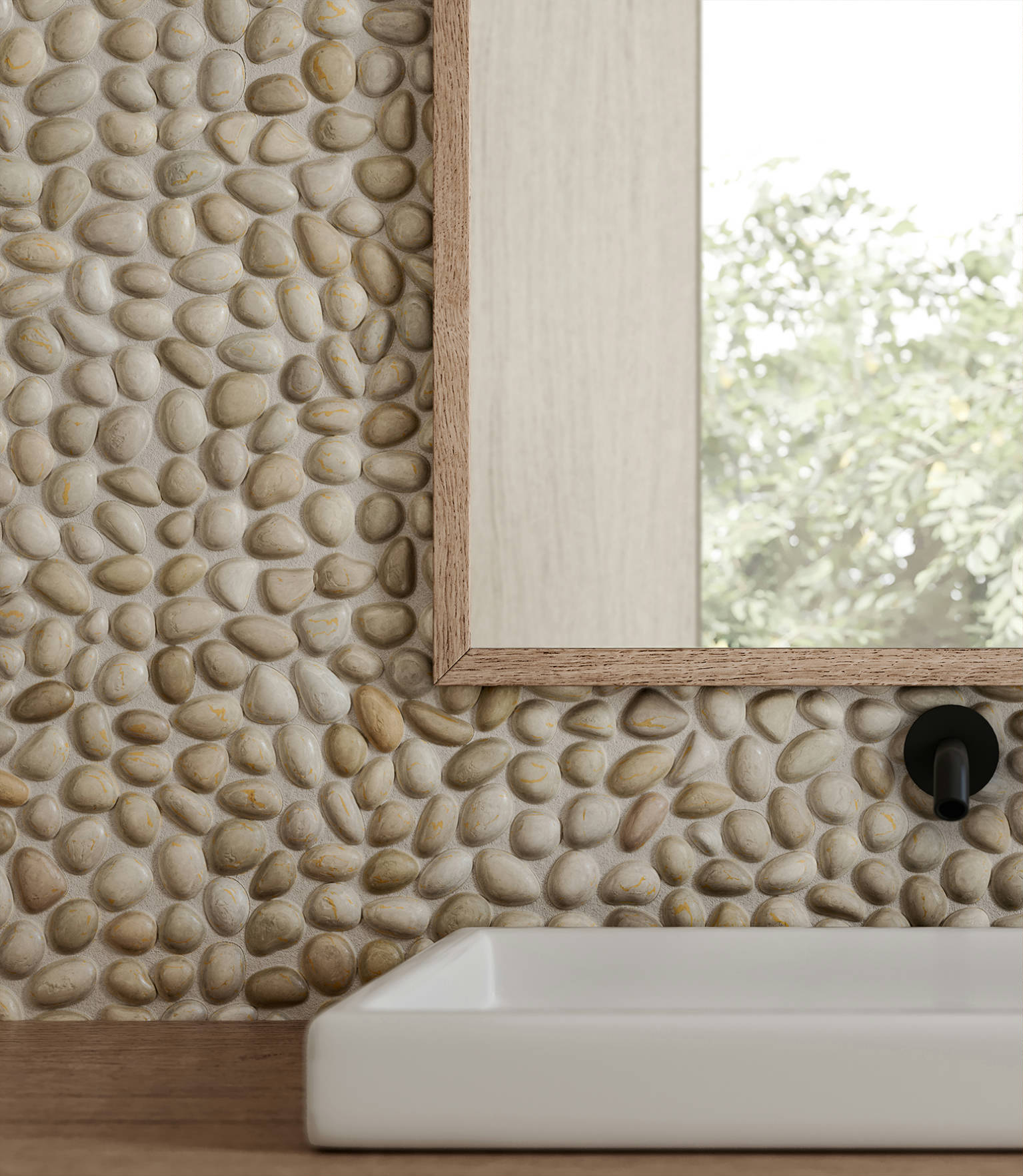 Zen Fiji Cream Natural Pebble Matte Mosaic 3 | Arley Wholesale